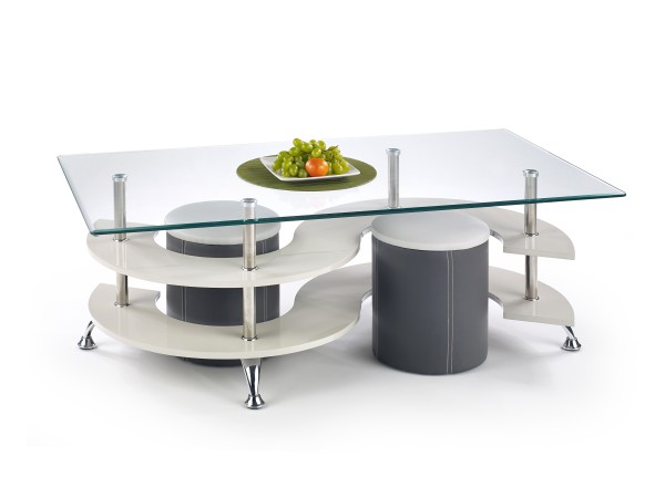 NINA 5 coffee table with pouffes color: grey / dark grey DIOMMI V-CH-NINA_5-LAW