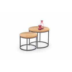 OREO set of two c. tables - golden oak / black DIOMMI V-CH-OREO-LAW-DĄB_ZŁOTY