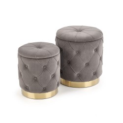 POLLY set of two stools, color: grey DIOMMI V-CH-POLLY-PUFA-POPIEL