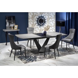VINSTON extension table, color: top - dark grey / black, legs - black DIOMMI V-CH-VINSTON-ST