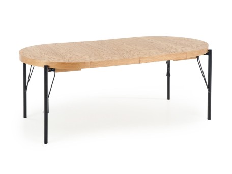 INFERNO extension table, color: natural oak / black DIOMMI V-PL-INFERNO-ST