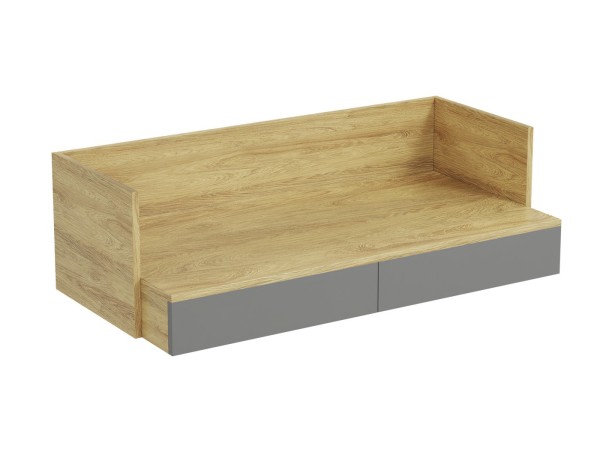 MOBIUS office desk 2S color: hikora oak/grey DIOMMI V-PL-MOBIUS-BIURKO_2S-SZARY