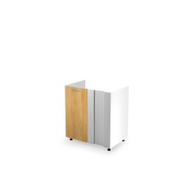 VENTO DK-80/82 corner sink cabinet, color: white / honey oak DIOMMI V-UA-VENTO-DKN-100/82-D.MIODOWY