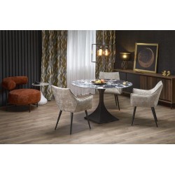 MANUEL round table, black marble / black