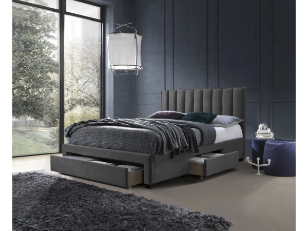 GRACE bed with drawers, color: grey GRACE bed with drawers, color: grey