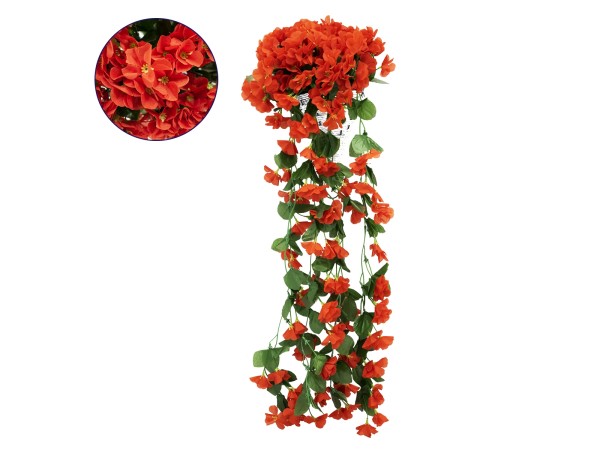 78055 Τεχνητό Κρεμαστό Φυτό Διακοσμητικών Λουλουδιών με Κόκκινα Φλόξ M30 x Υ80 x Π30cm