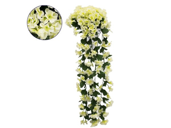 78056 Τεχνητό Κρεμαστό Φυτό Διακοσμητικών Λουλουδιών με Λευκά Φλόξ M30 x Υ80 x Π30cm