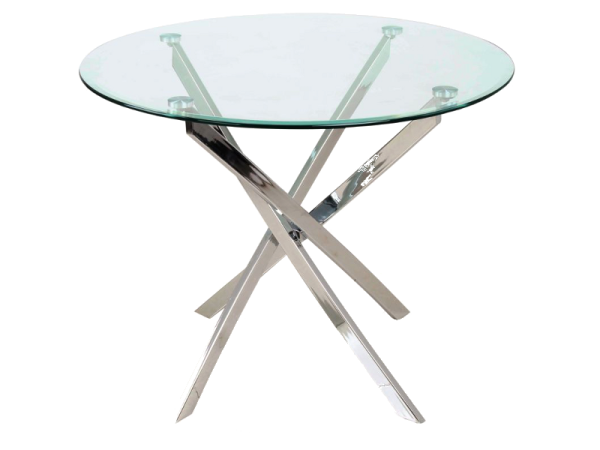 Τραπέζι Agis Φ90x75 βάση χρωμίου/ tempered glass DIOMMI AGIS Τραπέζι Agis Φ90x75 βάση χρωμίου/ tempered glass DIOMMI AGIS
