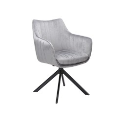 Επενδυμένη καρέκλα Azalia 61x44x86 μαύρη μεταλλική βάση/γκρι βελούδο bluvel 14 DIOMMI AZALIAVCSZ