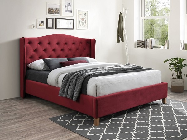 Επενδυμένο κρεβάτι Aspen 160x200 με Βελούδο σε χρώμα Μπορντό DIOMMI ASPENV160BOD