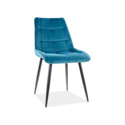 Επενδυμένη καρέκλα ύφασμιμι Chic 50x43x88 μαύρο/τιρκουάζ βελούδο DIOMMI CHICVCTU