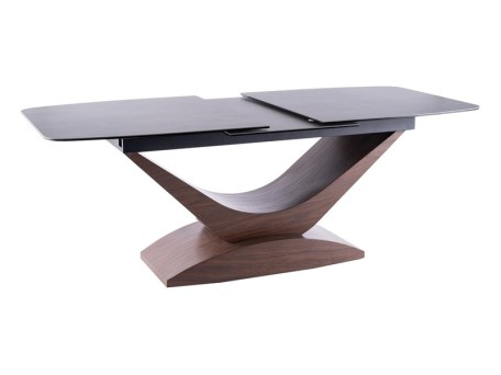 Τραπεζαρία 180-240x95x76 εφέ γκρι μάρμαρο/MDF καρυδιά DIOMMI DOLCESZOR180