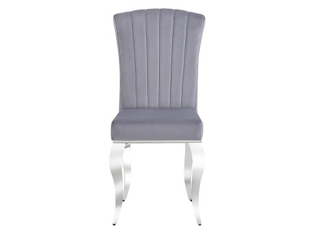 CHAIR PRINCE VELVET CHROME / GRAY TAP. 195 DIOMMI PRINCEVSZCH