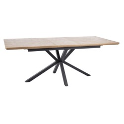 STÓŁ LOGAN DĄB/CZARNY MAT 160(200)X90