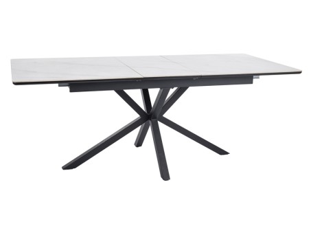 STÓŁ LOGAN CERAMIC BIAŁY/CZARNY MAT 160(200)X90