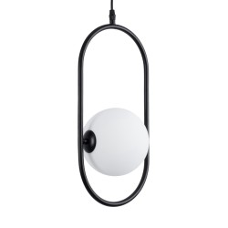GLOBOSTAR® HAMBURG 00589 Μοντέρνο Κρεμαστό Φωτιστικό Οροφής με Ντουί 1 x G9 AC 220-240V IP20 - Μαύρο & Λευκό - Μ20 x Π15 x Υ40cm