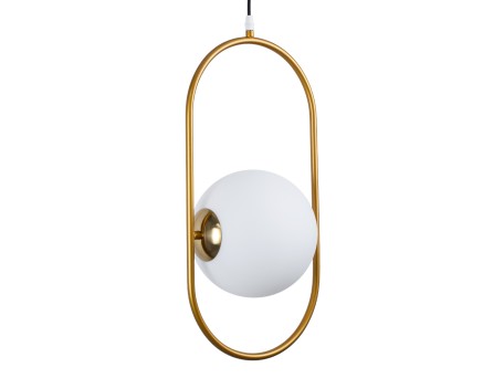 GLOBOSTAR® HAMBURG 00592 Μοντέρνο Κρεμαστό Φωτιστικό Οροφής με Ντουί 1 x E14 AC 220-240V IP20 - Χρυσό & Λευκό - Μ25 x Π20 x Υ50cm