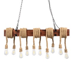 GLOBOSTAR® VIKING 00607 Vintage Κρεμαστό Φωτιστικό Οροφής με Ντουί 10 x E27 AC 220-240V IP20 - Καφε & Μπεζ - Μ108 x Π11 x Υ220cm