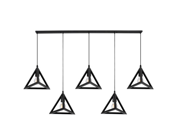 GLOBOSTAR® TRIANGLE 00608 Μοντέρνο Κρεμαστό Φωτιστικό Οροφής με Ντουί 5 x E27 AC 220-240V IP20 - Μαύρο - Μ170 x Π22 x Y130cm GLOBOSTAR® TRIANGLE 00608 Μοντέρνο Κρεμαστό Φωτιστικό Οροφής με Ντουί 5 x E27 AC 220-240V IP20 - Μαύρο - Μ170 x Π22 x Y130cm