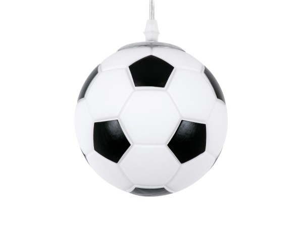 GLOBOSTAR® FOOTBALL 00643 Παιδικό Κρεμαστό Φωτιστικό Οροφής με Ντουί 1 x E27 AC 220-240V IP20 - Λευκό & Μαύρο - Μ15 x Π15 x Y18cm