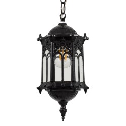 GLOBOSTAR® DARCY 00655 Vintage Κρεμαστό Φωτιστικό Οροφής με Ντουί 1 x E27 AC 220-240V IP20 - Μαύρο - Μ15.5 x Π15.5 x Υ32.5cm