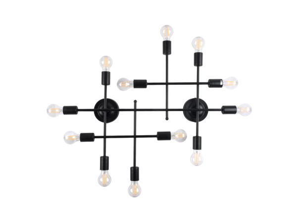 GLOBOSTAR® PIPING 00667 Vintage Φωτιστικό Τοίχου - Απλίκα με Ντουί 12 x E27 AC 220-240V IP20 - Μαύρο - Μ78.5 x Π9.5 x Υ64cm GLOBOSTAR® PIPING 00667 Vintage Φωτιστικό Τοίχου - Απλίκα με Ντουί 12 x E27 AC 220-240V IP20 - Μαύρο - Μ78.5 x Π9.5 x Υ64cm