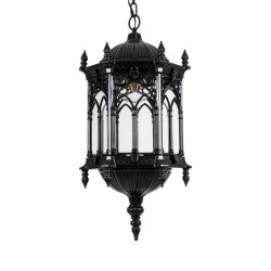 GLOBOSTAR® DARCY 00672 Vintage Κρεμαστό Φωτιστικό Οροφής με Ντουί 1 x E27 AC 220-240V IP20 - Μαύρο & Διάφανο - Μ35 x Π35 x Υ61cm