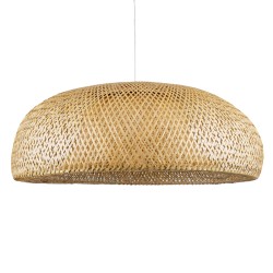 GLOBOSTAR® SAN TROPEZ 00673 Boho Κρεμαστό Φωτιστικό Οροφής με Ντουί 1 x E27 AC 220-240V IP20 - Μπεζ - Μ100 x Π100 x Y35cm