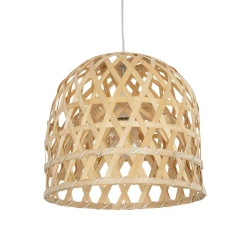GLOBOSTAR® MANGEA 00715 Boho Κρεμαστό Φωτιστικό Οροφής με Ντουί 1 x E27 AC 220-240V IP20 - Μπεζ - Μ32 x Π32 x Υ30cm