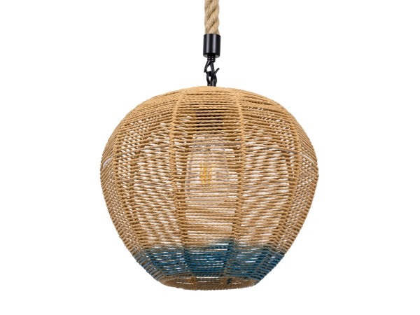 GLOBOSTAR® SIMON 00726 Boho Κρεμαστό Φωτιστικό Οροφής με Ντουί 1 x E27 AC 220-240V IP20 - Μπεζ & Μπλε - Μ30 x Π30 x Υ30cm GLOBOSTAR® SIMON 00726 Boho Κρεμαστό Φωτιστικό Οροφής με Ντουί 1 x E27 AC 220-240V IP20 - Μπεζ & Μπλε - Μ30 x Π30 x Υ30cm
