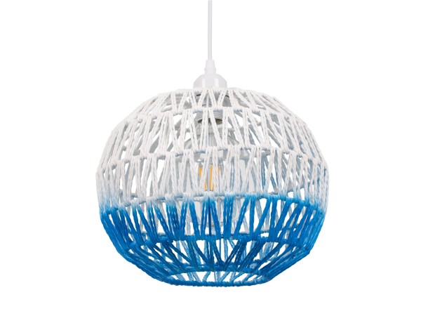 GLOBOSTAR® SANTOR 00728 Boho Κρεμαστό Φωτιστικό Οροφής με Ντουί 1 x E27 AC 220-240V IP20 - Λευκό & Μπλε - Μ30 x Π30 x Υ30cm GLOBOSTAR® SANTOR 00728 Boho Κρεμαστό Φωτιστικό Οροφής με Ντουί 1 x E27 AC 220-240V IP20 - Λευκό & Μπλε - Μ30 x Π30 x Υ30cm