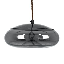 GLOBOSTAR® AXTON 00751 Μοντέρνο Κρεμαστό Φωτιστικό Οροφής LED 5W 500lm 180° AC 220-240V IP20 Θερμό Λευκό 2700K - Sanan SMD Chip - Μαύρο & Μαύρο Φιμέ - Μ30 x Π30 x Υ15cm - 2 Xρόνια Εγγύηση