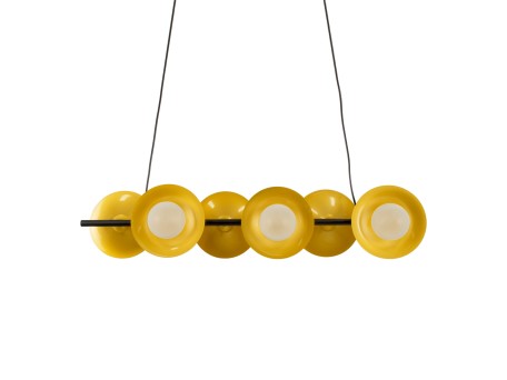 GLOBOSTAR® JOLIET 00783 Μοντέρνο Κρεμαστό Φωτιστικό Οροφής με Ντουί 6 x G9 AC 220-240V IP20 - Μαύρο & Χρυσό - Μ95 x Π28 x Υ20cm