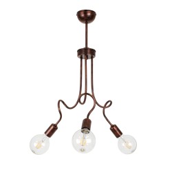 GLOBOSTAR® ASPECT 00788 Μοντέρνο Φωτιστικό Οροφής με Ντουί 3 x E27 AC 220-240V IP20 - Χάλκινο - Μ42 x Π42 x Υ60cm