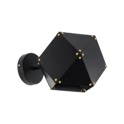 GLOBOSTAR® WELLES 00794 Μοντέρνο Φωτιστικό Τοίχου - Απλίκα με Ντουί 1 x E14 AC 220-240V IP20 - Μαύρο - Μ17 x Π28 x Υ17cm
