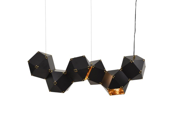 GLOBOSTAR® WELLES REPLICA 00797 Μοντέρνο Κρεμαστό Φωτιστικό Οροφής με Ντουί 6 x E14 AC 220-240V IP20 - Μαύρο & Χρυσό - Μ98 x Π32 x Υ30cm GLOBOSTAR® WELLES REPLICA 00797 Μοντέρνο Κρεμαστό Φωτιστικό Οροφής με Ντουί 6 x E14 AC 220-240V IP20 - Μαύρο & Χρυσό - Μ98 x Π32 x Υ30cm