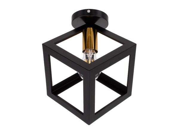 GLOBOSTAR® CUBE 00799 Μοντέρνο Φωτιστικό Οροφής με Ντουί 1 x E27 AC 220-240V IP20 - Μαύρο & Χρυσό - Μ25 x Π25 x Υ25cm GLOBOSTAR® CUBE 00799 Μοντέρνο Φωτιστικό Οροφής με Ντουί 1 x E27 AC 220-240V IP20 - Μαύρο & Χρυσό - Μ25 x Π25 x Υ25cm