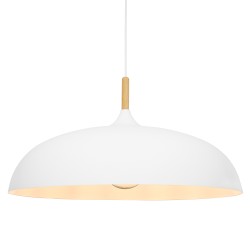 GLOBOSTAR® VALLETE 00837 Μοντέρνο Κρεμαστό Φωτιστικό Οροφής με Ντουί 1 x E27 AC 220-240V IP20 - Λευκό & Μπεζ - Μ60 x Π60 x Υ35cm