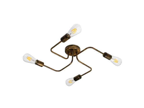 GLOBOSTAR® LIBERTA 00839 Μοντέρνο Φωτιστικό Οροφής με Ντουί 4 x E27 AC 220-240V IP20 - Χάλκινο - Μ44.5 x Π44.5 x Υ12cm GLOBOSTAR® LIBERTA 00839 Μοντέρνο Φωτιστικό Οροφής με Ντουί 4 x E27 AC 220-240V IP20 - Χάλκινο - Μ44.5 x Π44.5 x Υ12cm