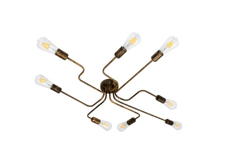 GLOBOSTAR® LIBERTA 00841 Μοντέρνο Φωτιστικό Οροφής με Ντουί 8 x E27 AC 220-240V IP20 - Μπρούτζινο - Μ102 x Π72 x Υ10.5cm