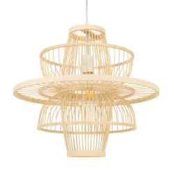 GLOBOSTAR® BALI 00861 Boho Κρεμαστό Φωτιστικό Οροφής με Ντουί 1 x E27 AC 220-240V IP20 - Μπεζ - Μ45 x Π45 x Υ42.5cm
