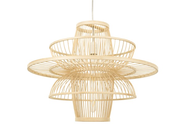 GLOBOSTAR® BALI 00862 Boho Κρεμαστό Φωτιστικό Οροφής με Ντουί 1 x E27 AC 220-240V IP20 - Μπεζ - Μ60 x Π60 x Υ45cm