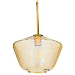 GLOBOSTAR® AMARIS 00870 Μοντέρνο Κρεμαστό Φωτιστικό Οροφής με Ντουί 1 x E27 AC 220-240V IP20 - Χρυσό Πλατίνα & Μελί - Μ30 x Π30 x Y22cm