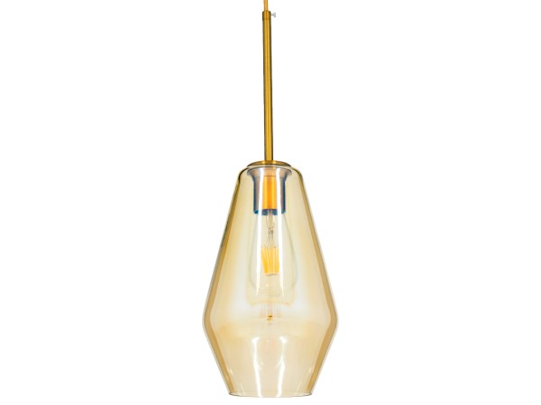 GLOBOSTAR® AMARIS 00871 Μοντέρνο Κρεμαστό Φωτιστικό Οροφής με Ντουί 1 x E27 AC 220-240V IP20 - Χρυσό & Μελί - Μ17 x Π17 x Υ30cm GLOBOSTAR® AMARIS 00871 Μοντέρνο Κρεμαστό Φωτιστικό Οροφής με Ντουί 1 x E27 AC 220-240V IP20 - Χρυσό & Μελί - Μ17 x Π17 x Υ30cm