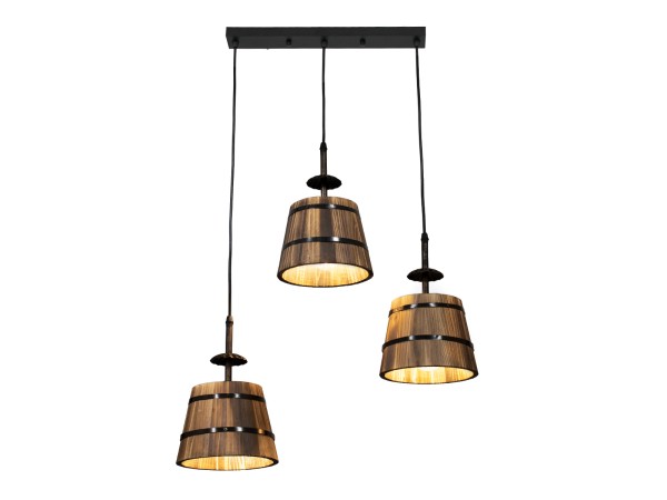GLOBOSTAR® CEBU 00889 Vintage Κρεμαστό Φωτιστικό Οροφής με Ντουί 3 x E27 AC 220-240V IP20 - Καφέ & Μαύρο - Μ55.5 x Π18.5 x Y210cm GLOBOSTAR® CEBU 00889 Vintage Κρεμαστό Φωτιστικό Οροφής με Ντουί 3 x E27 AC 220-240V IP20 - Καφέ & Μαύρο - Μ55.5 x Π18.5 x Y210cm