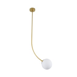 GLOBOSTAR® DRIZZLE 00922 Μοντέρνο Φωτιστικό Οροφής με Ντουί 1 x E27 AC 220-240V IP20 - Λευκό & Χρυσό - Μ15 x Π15 x Υ70cm