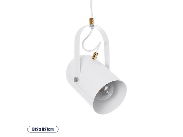 GLOBOSTAR® HAZEL 00924 Μοντέρνο Κρεμαστό Φωτιστικό Οροφής με Ντουί 1 x E27 AC 220-240V IP20 - Λευκό & Χρυσό - Μ12 x Π12 x Υ27cm GLOBOSTAR® HAZEL 00924 Μοντέρνο Κρεμαστό Φωτιστικό Οροφής με Ντουί 1 x E27 AC 220-240V IP20 - Λευκό & Χρυσό - Μ12 x Π12 x Υ27cm