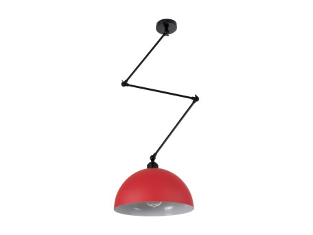 GLOBOSTAR® LOTUS 00938 Μοντέρνο Φωτιστικό Οροφής με Ντουί 1 x E27 AC 220-240V IP20 - Κόκκινο & Μαύρο - Μ30 x Π30 x Υ21cm