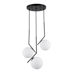 GLOBOSTAR® MONROE 00952 Μοντέρνο Κρεμαστό Φωτιστικό Οροφής με Ντουί 3 x E27 AC 220-240V IP20 - Μαύρο & Λευκό - Μ60 x Π60 x Υ50cm