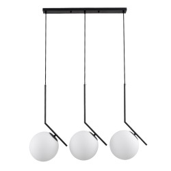 GLOBOSTAR® MONROE 00954 Μοντέρνο Κρεμαστό Φωτιστικό Οροφής με Ντουί 3 x E27 AC 220-240V IP20 - Μαύρο & Λευκό - Μ74 x Π25 x Υ50cm